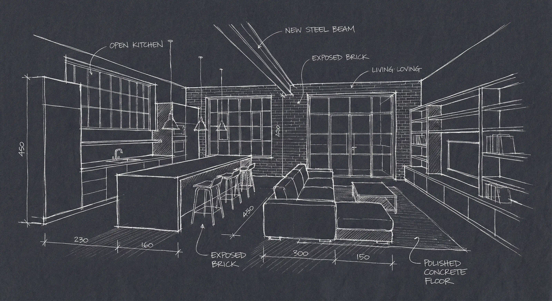 Sketch Boceto Reforma Arquitectos